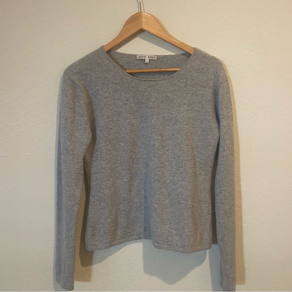 Not Shy 100% Cashmere Grey Sweater // Size Large